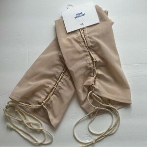 NWT Urban Outfitters Nude Lace-up Corset Socks With Adjustable Drawstring O/S